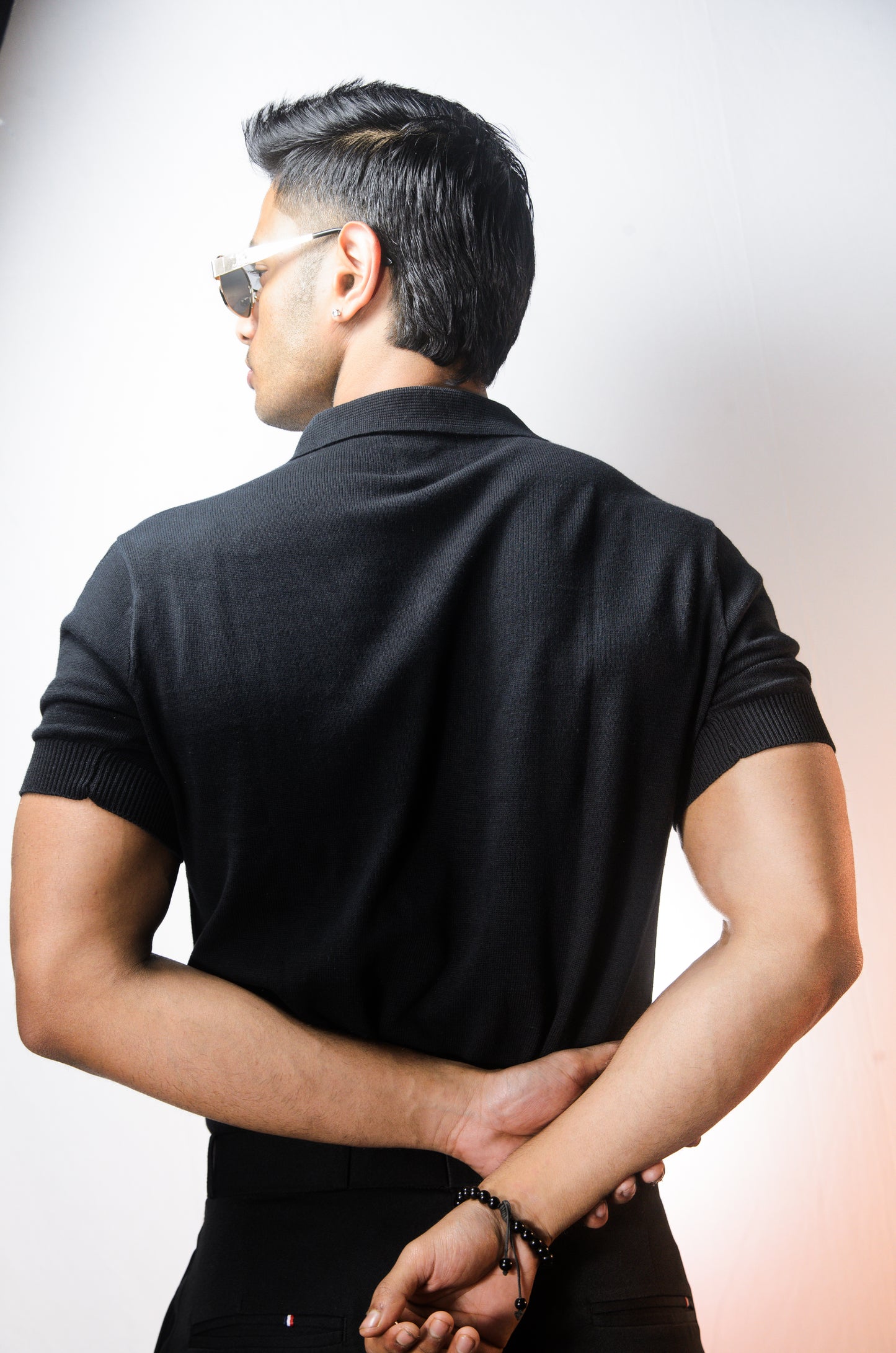 The Arden Half Sleeve Polo - BLACK