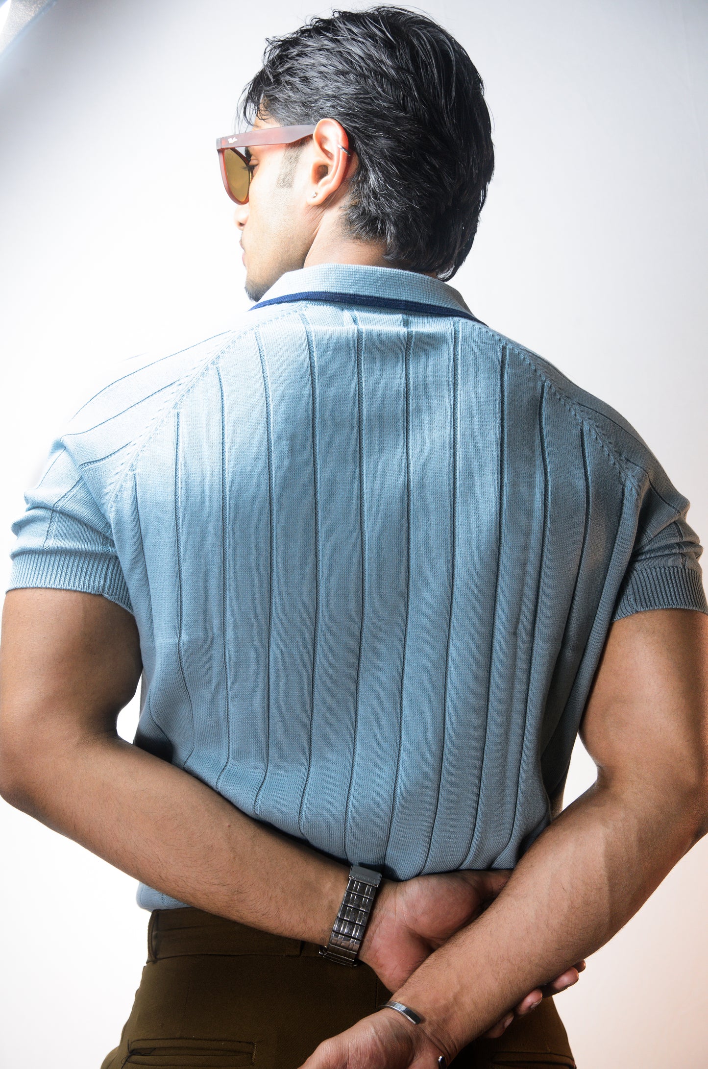 Clubline Textured Polo -  SKY BLUE