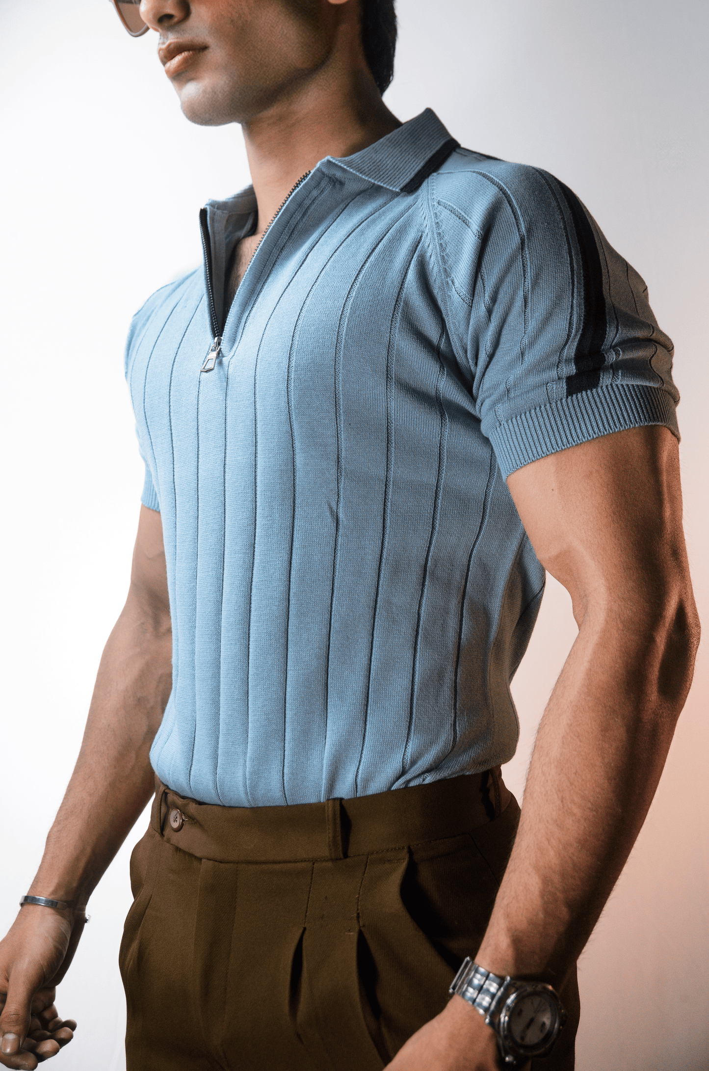 Clubline Textured Polo -  SKY BLUE