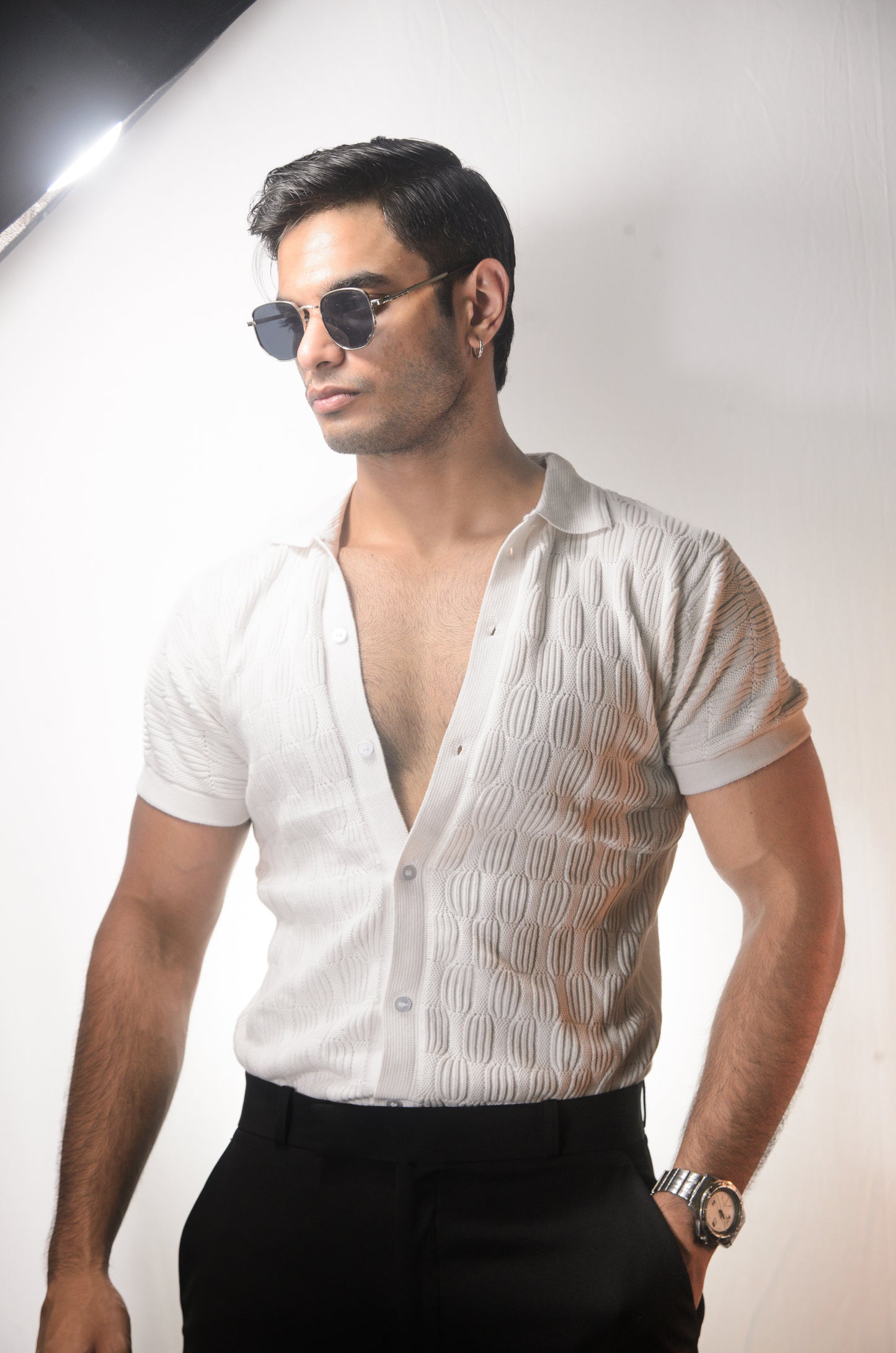 Knitcraft Classic Knitted Shirt - WHITE