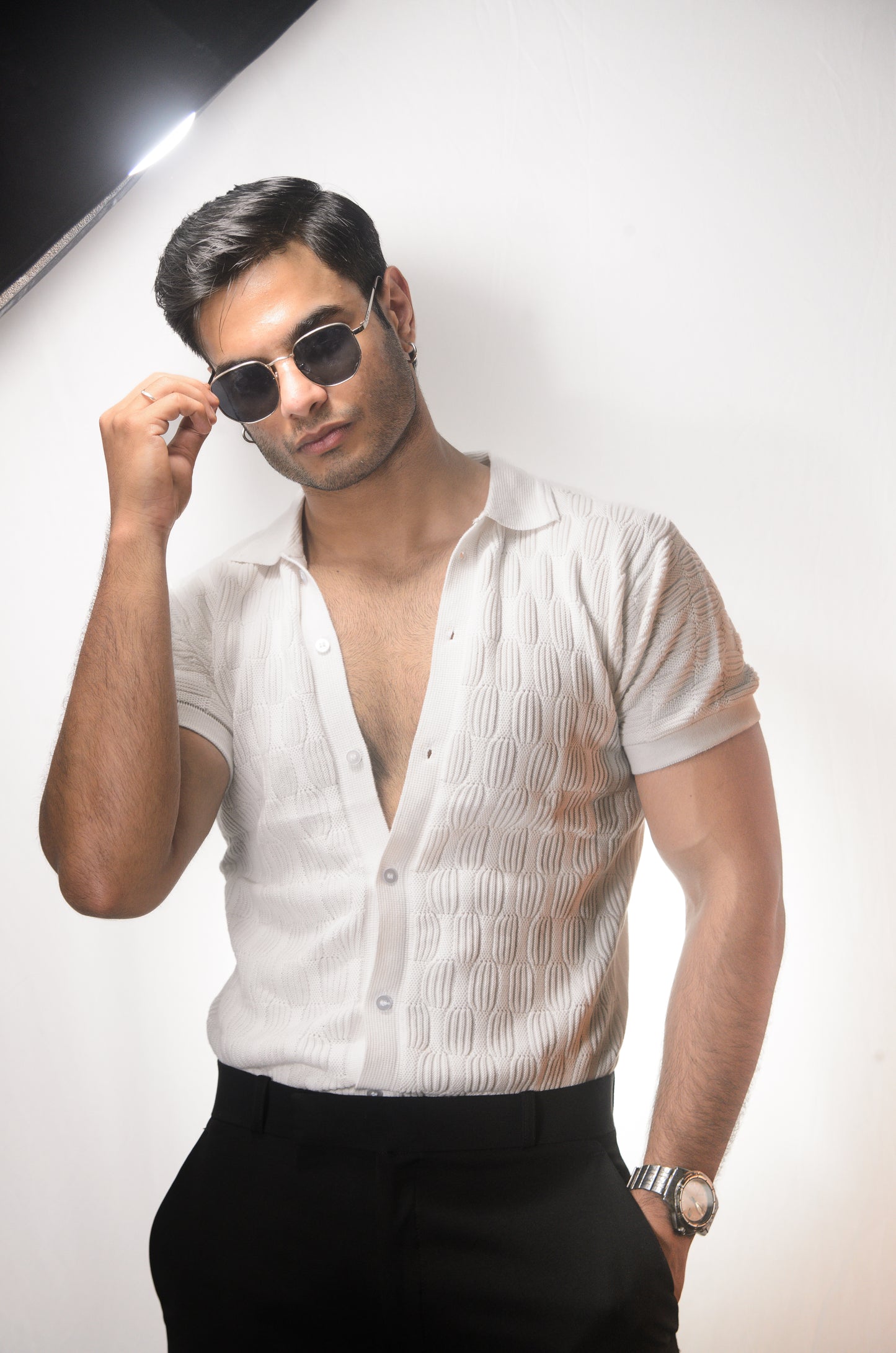 Knitcraft Classic Knitted Shirt - WHITE