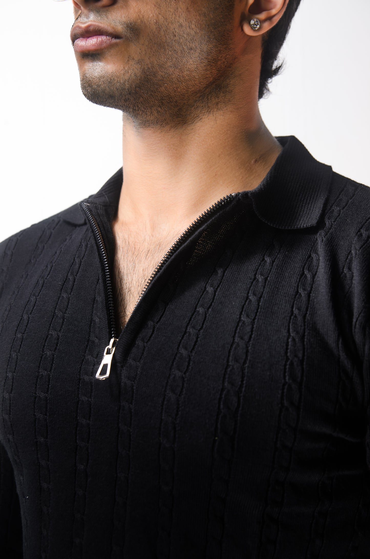 Swiss Elegance Full Sleeve T-shirt-BLACK
