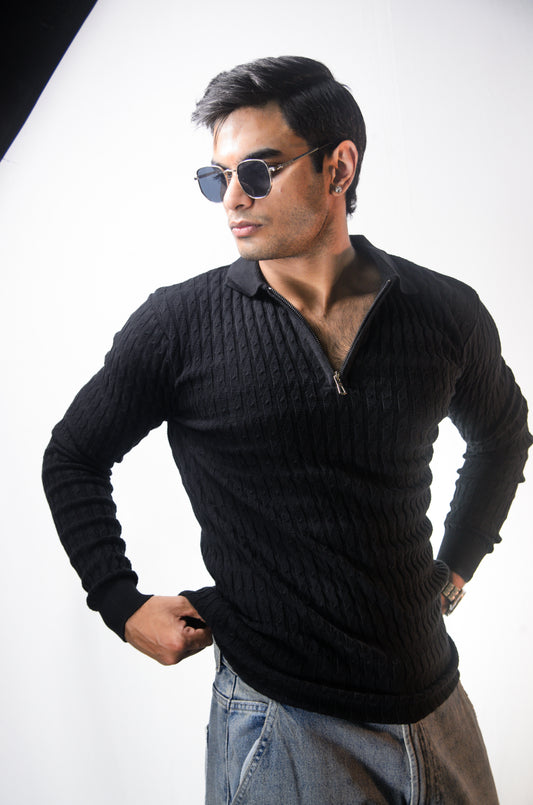 The Milanese Full Sleeve T-shirt-BLACK