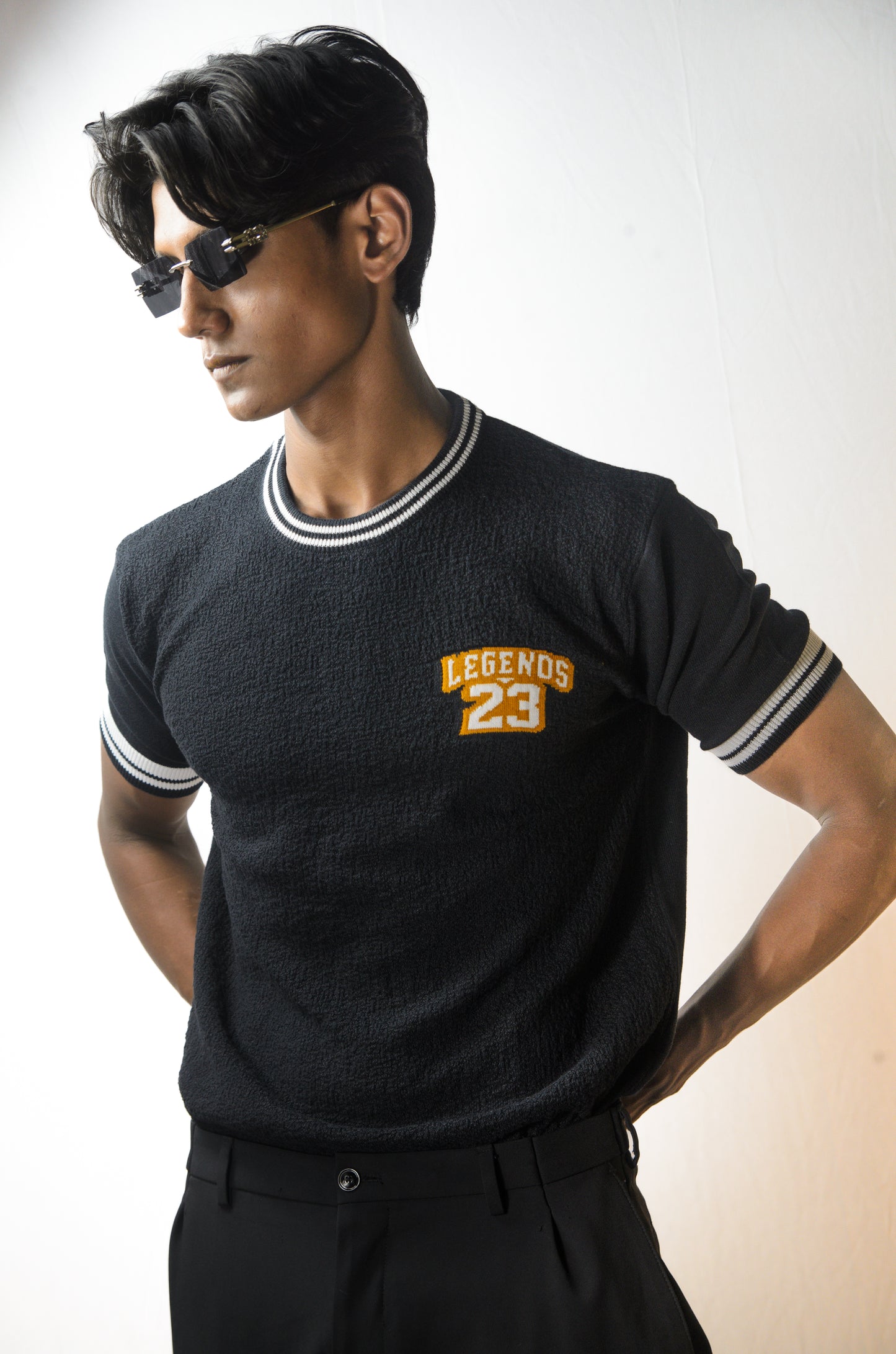 Towel Knit Legend T-Shirt - BLACK