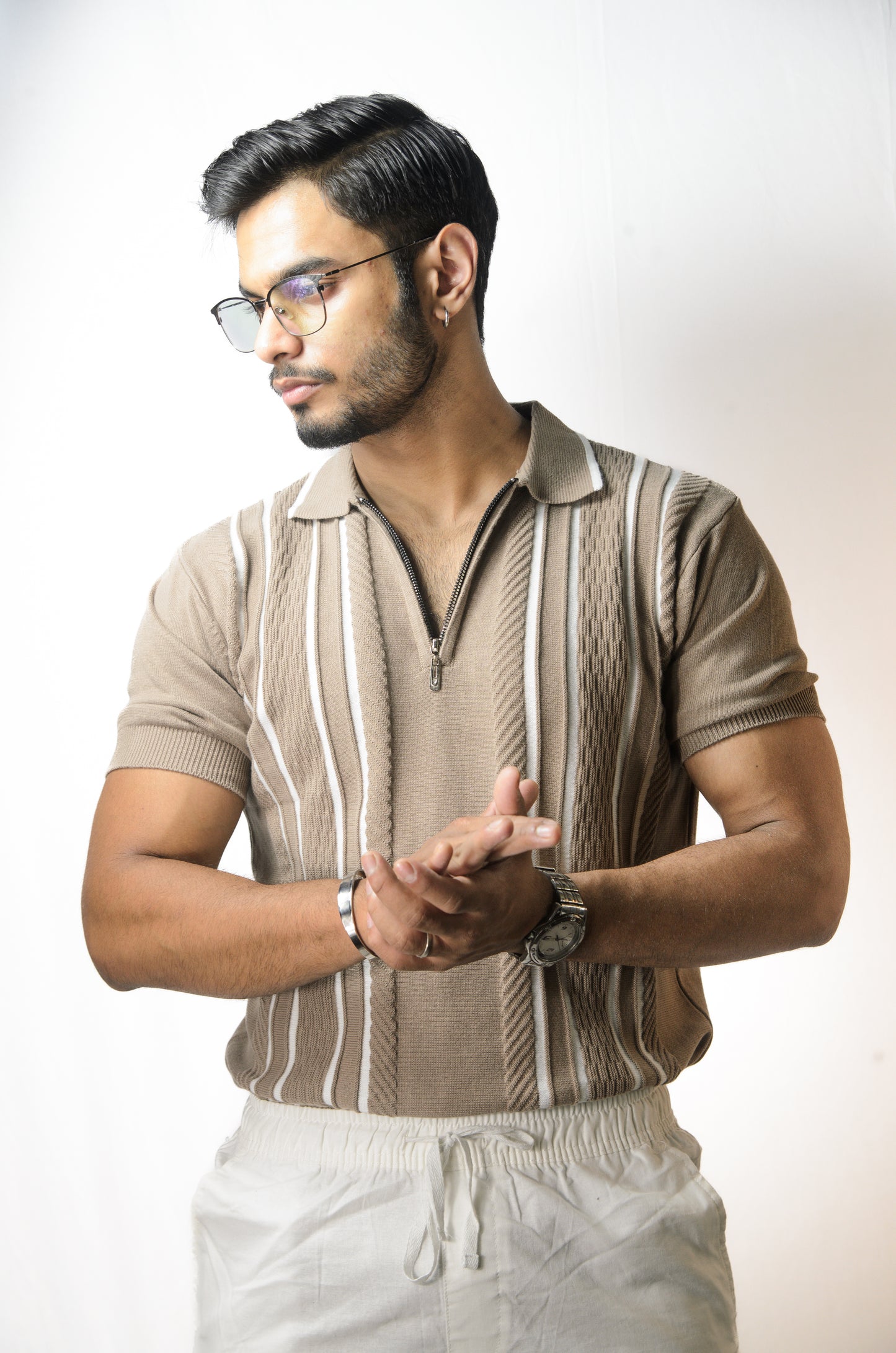 Textured Polo T-Shirt - MOUSE