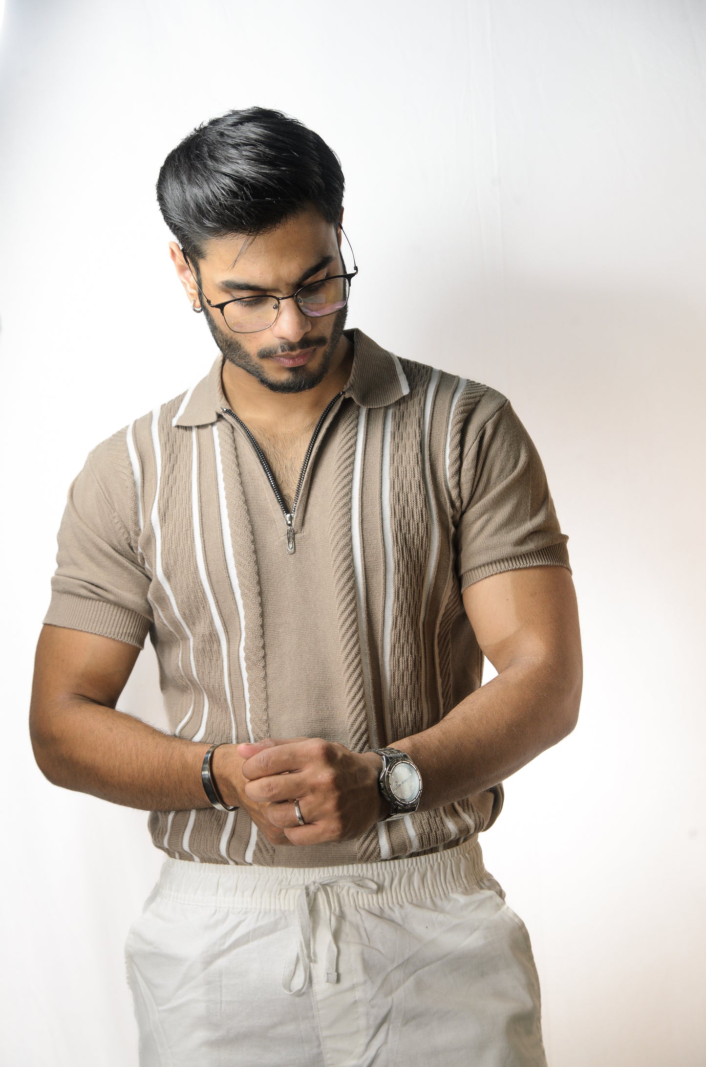 Textured Polo T-Shirt - MOUSE