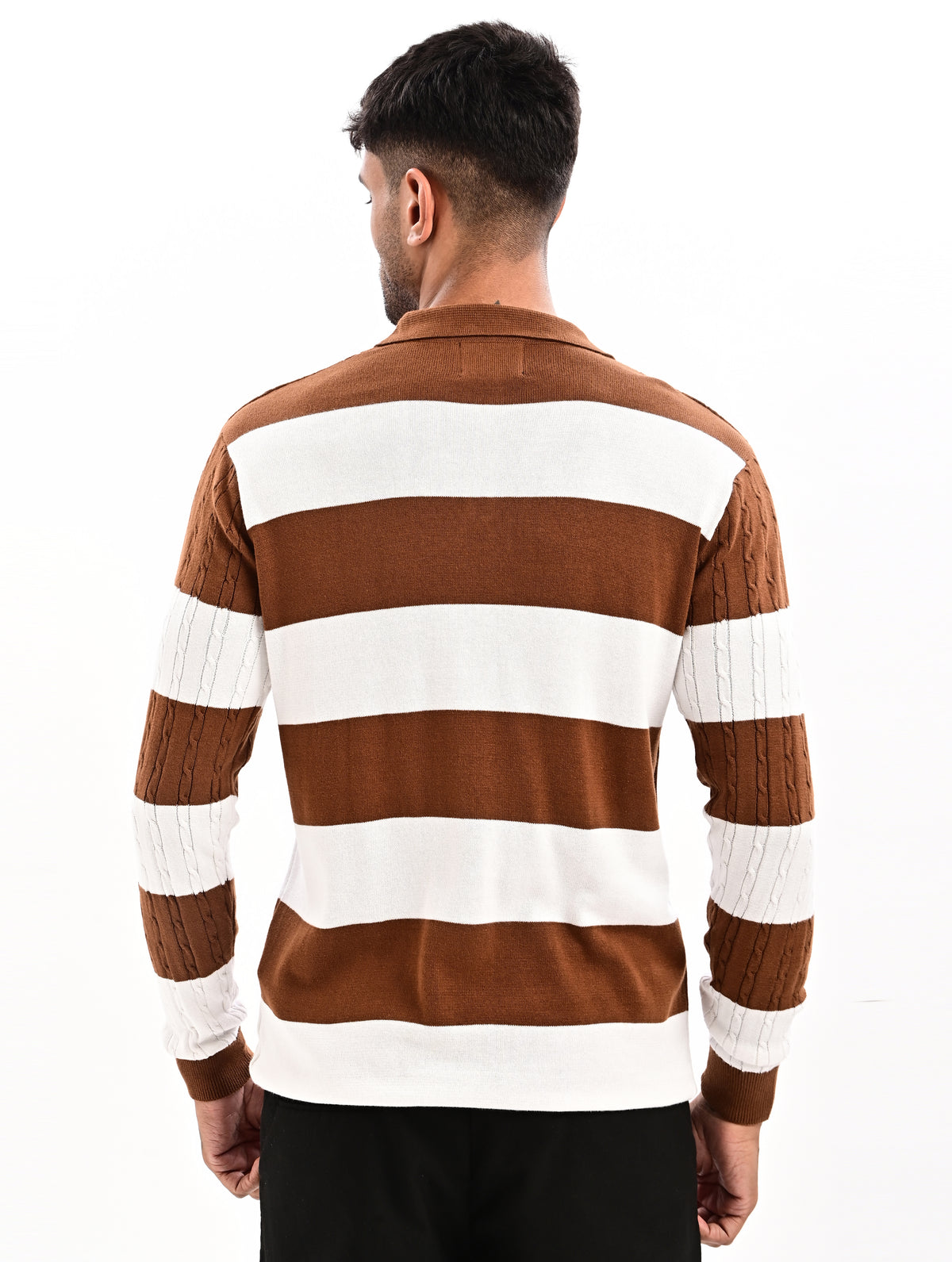 The Savoy Full Sleeve Polo -BROWN