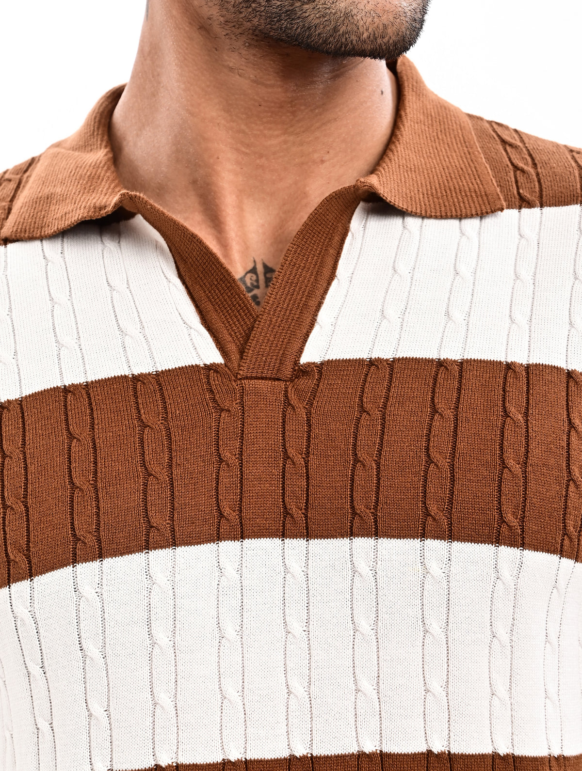 The Savoy Full Sleeve Polo -BROWN