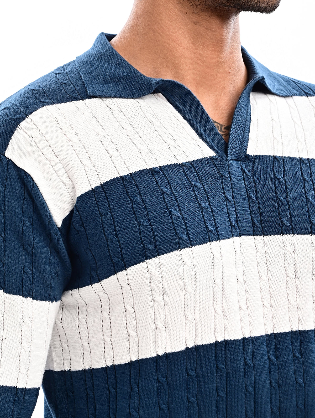 The Savoy Full Sleeve Polo -TURQUOISE BLUE