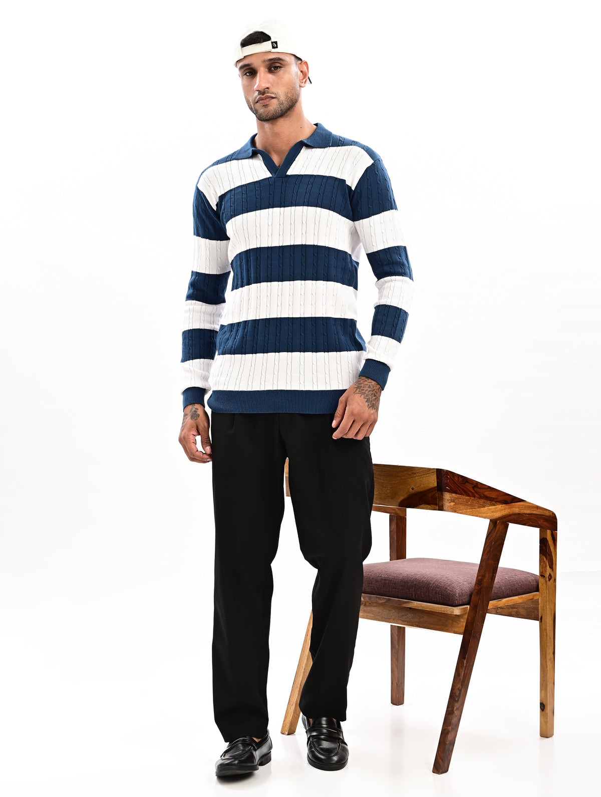 The Savoy Full Sleeve Polo -TURQUOISE BLUE