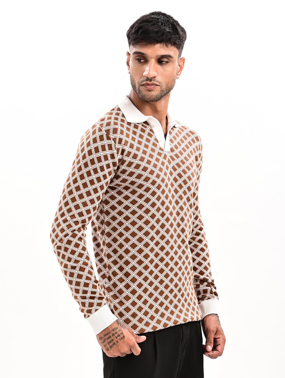 The Windsor Full Sleeve Polo - BROWN