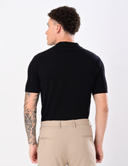 Cabel Knit T-Shirt - BLACK