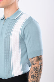 European Style Knitted T-Shirt - SKY BLUE