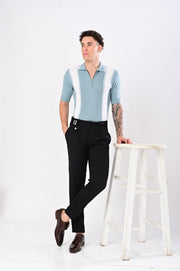 European Style Knitted T-Shirt - SKY BLUE