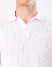 Cabel Knit T-Shirt - WHITE