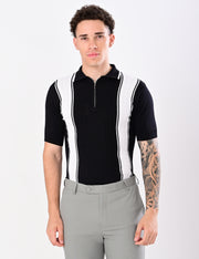 European Style Knitted T-Shirt - BLACK