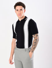 European Style Knitted T-Shirt - BLACK