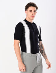 European Style Knitted T-Shirt - BLACK