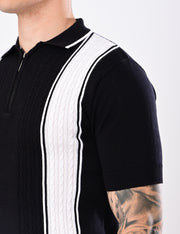 European Style Knitted T-Shirt - BLACK