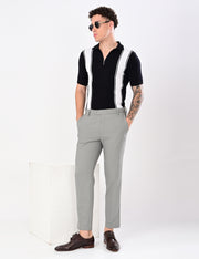 European Style Knitted T-Shirt - BLACK