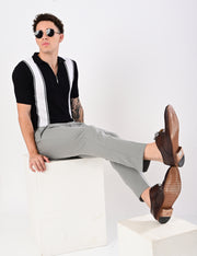 European Style Knitted T-Shirt - BLACK
