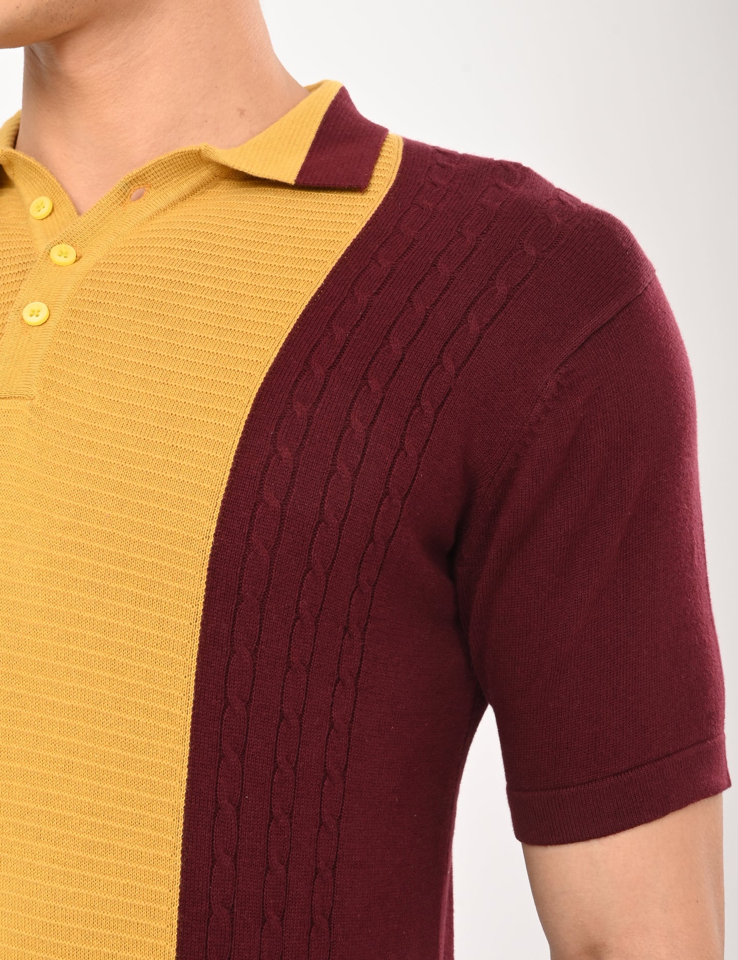 Fine Knit Polo - WINE