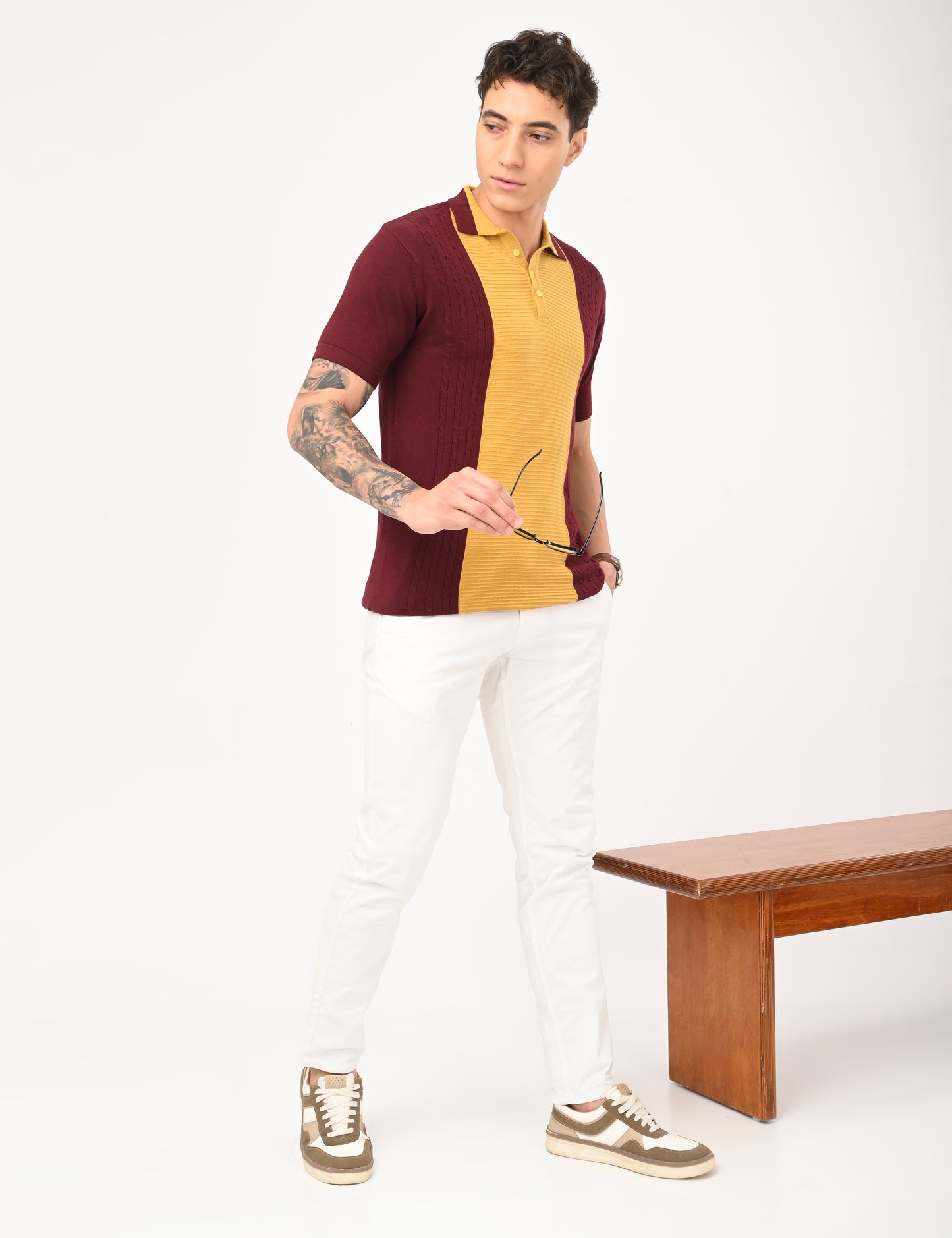 Fine Knit Polo - WINE