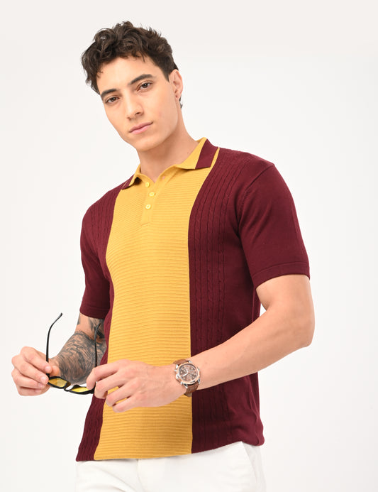 Fine Knit Polo - WINE