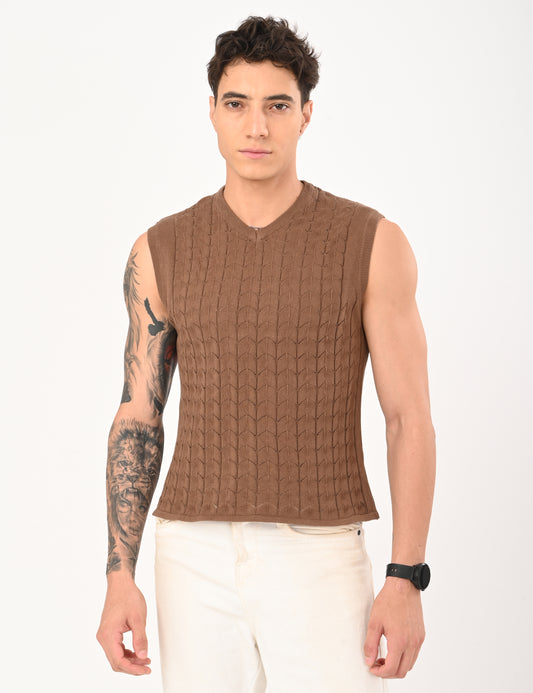 Aero Knit Vest - ALMOND