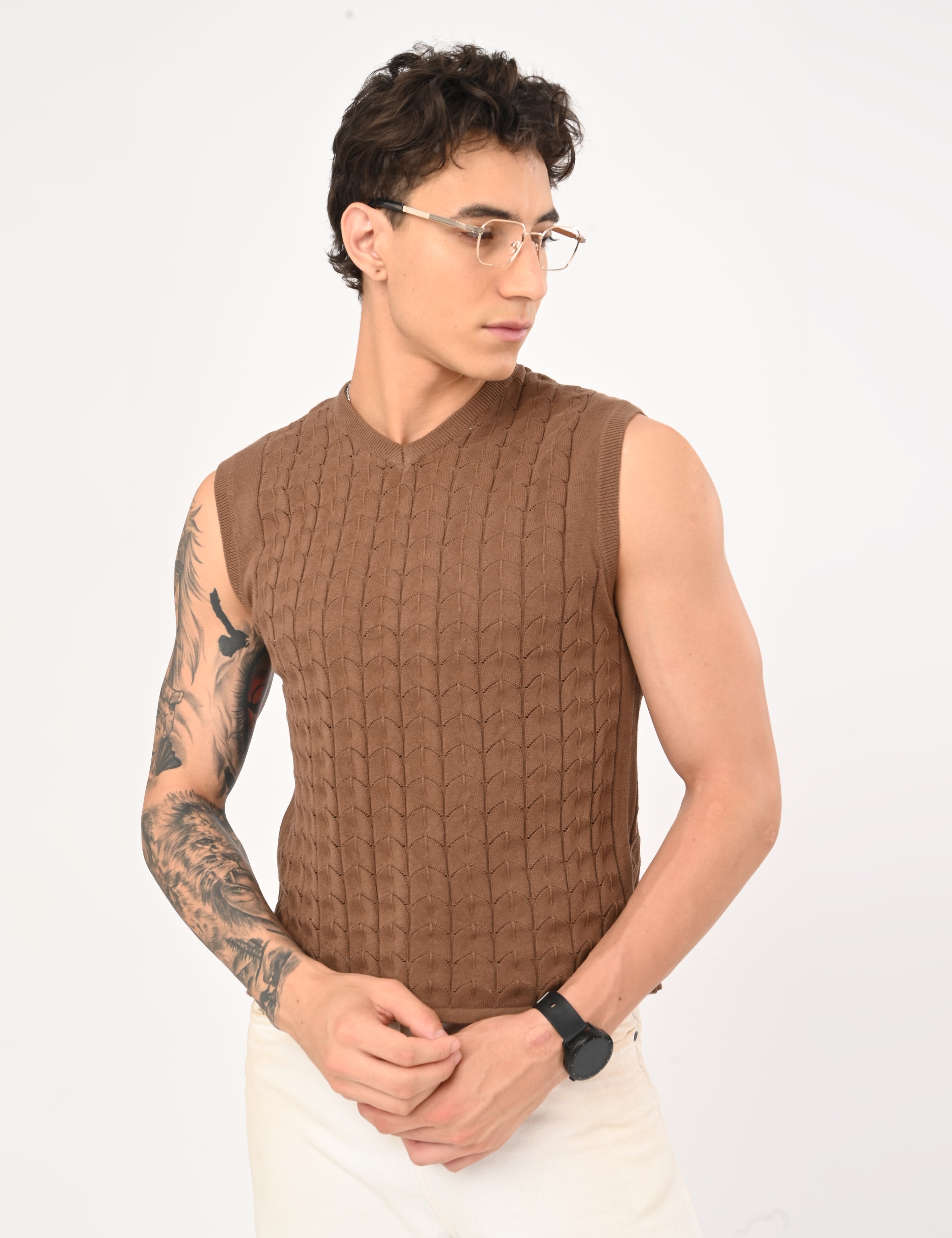 Aero Knit Vest - ALMOND – Tricote Clothing