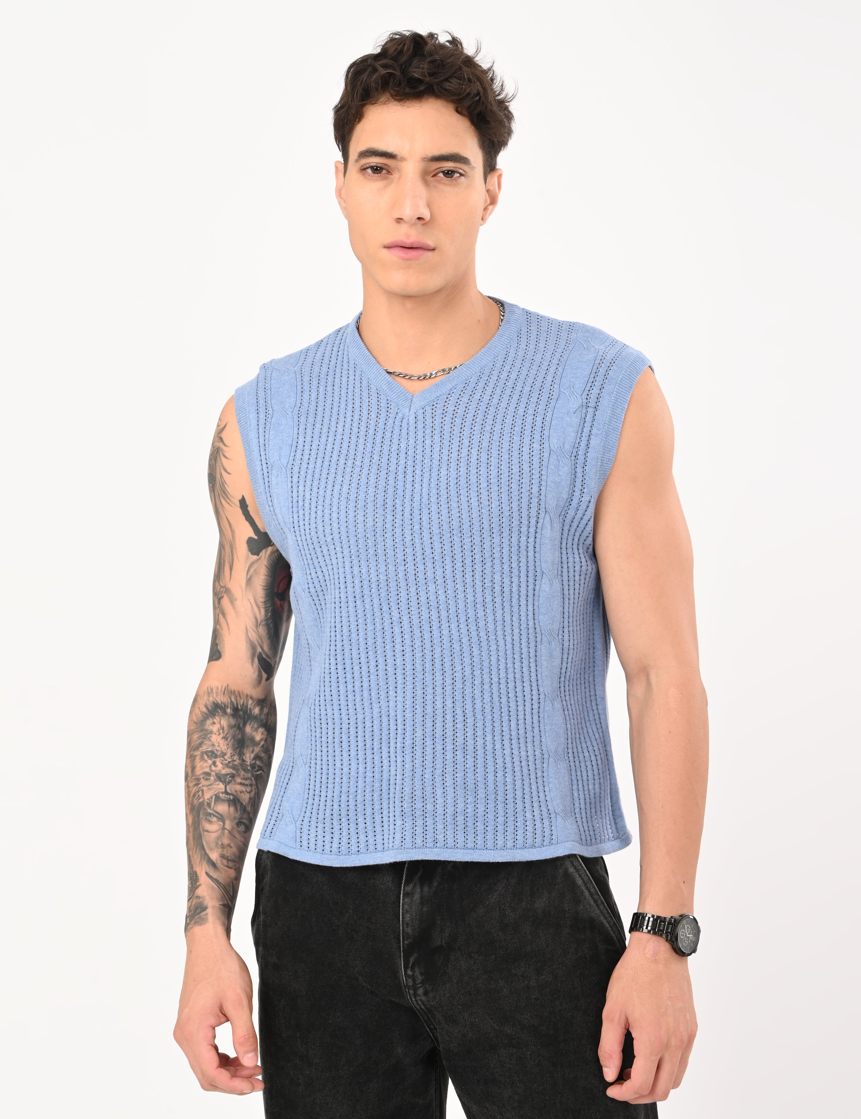 Côte Knit Vest - SKYBLUE – Tricote Clothing