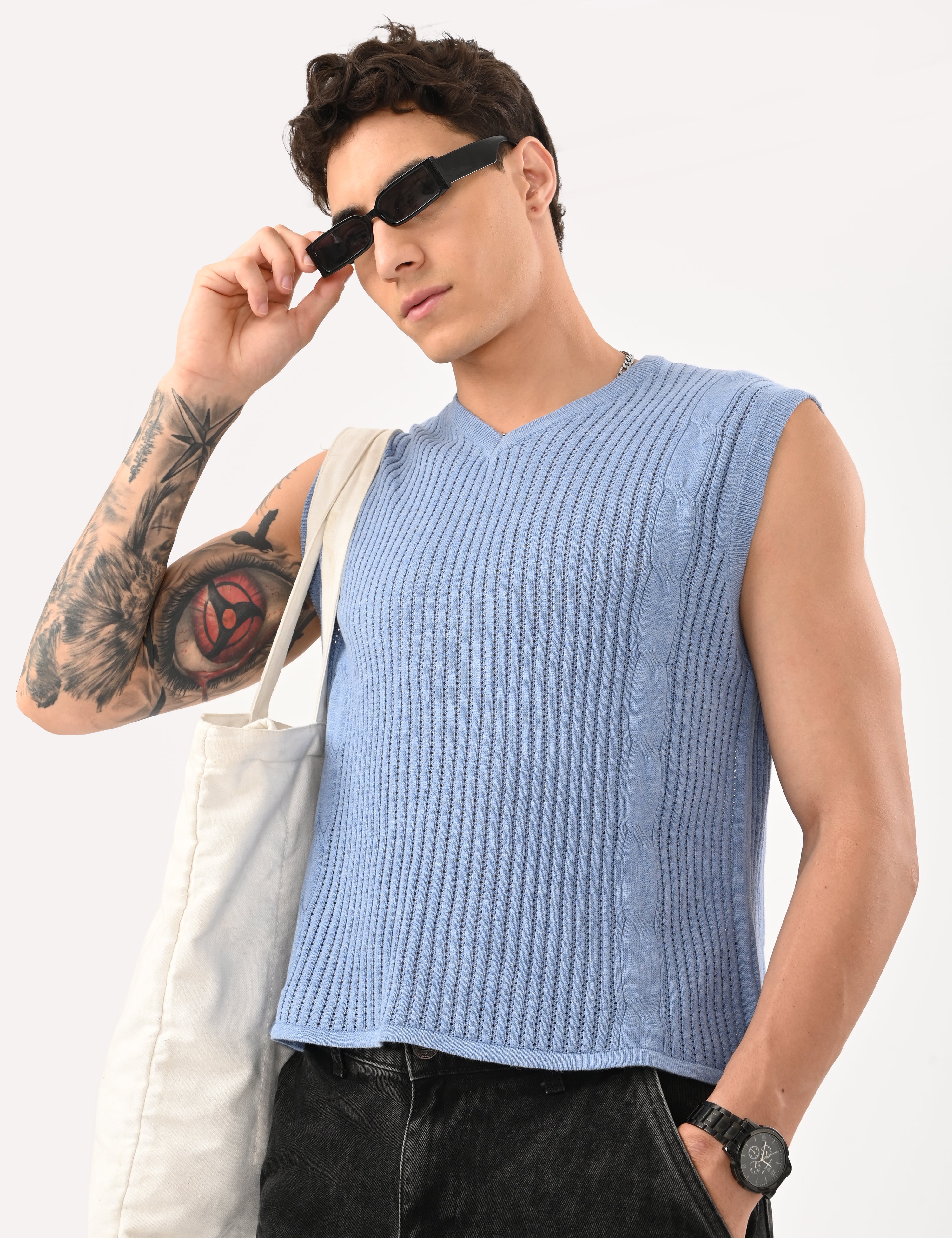Côte Knit Vest - SKYBLUE – Tricote Clothing