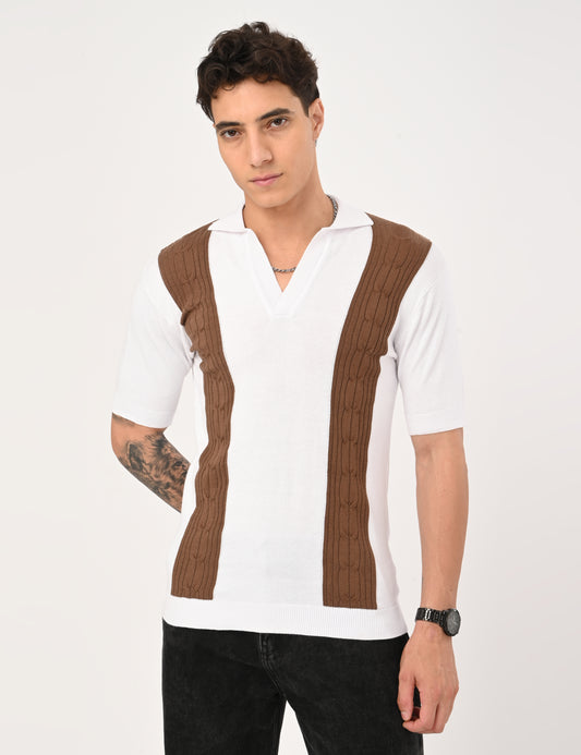 Solmare knitted Polo - WHITE