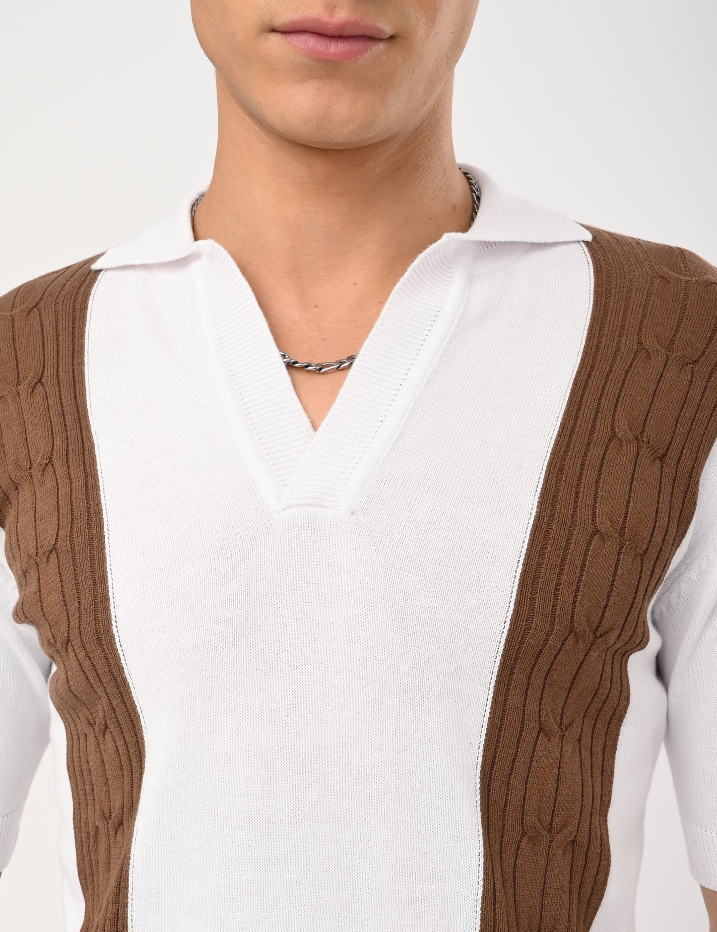 Solmare knitted Polo - WHITE