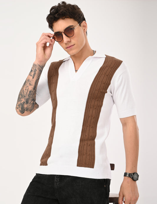 Solmare knitted Polo - WHITE