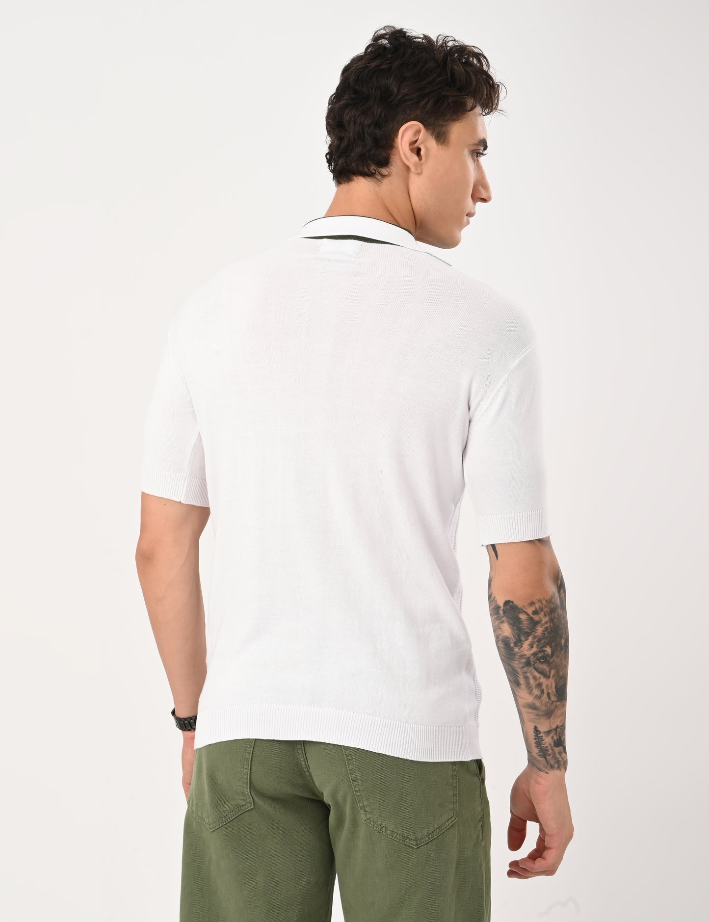 Elvar Knitted Polo - WHITE