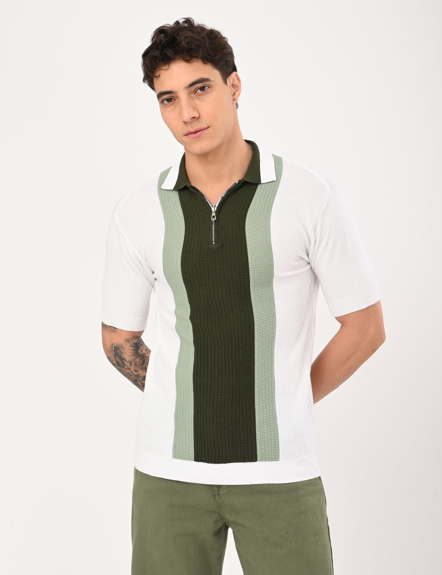 Elvar Knitted Polo - WHITE