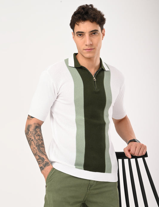 Elvar Knitted Polo - WHITE