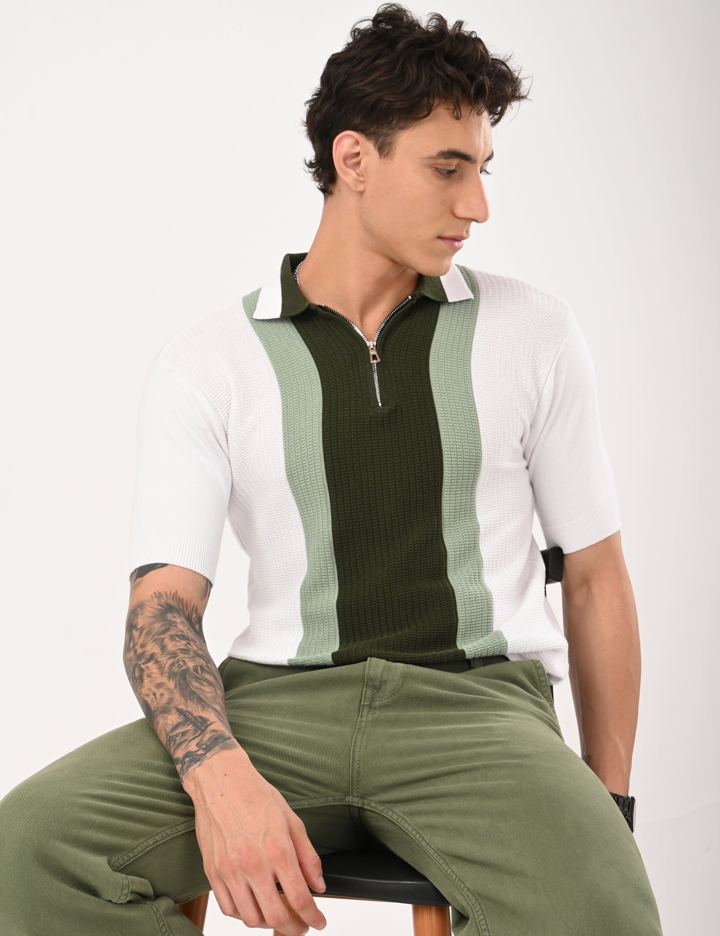 Elvar Knitted Polo - WHITE