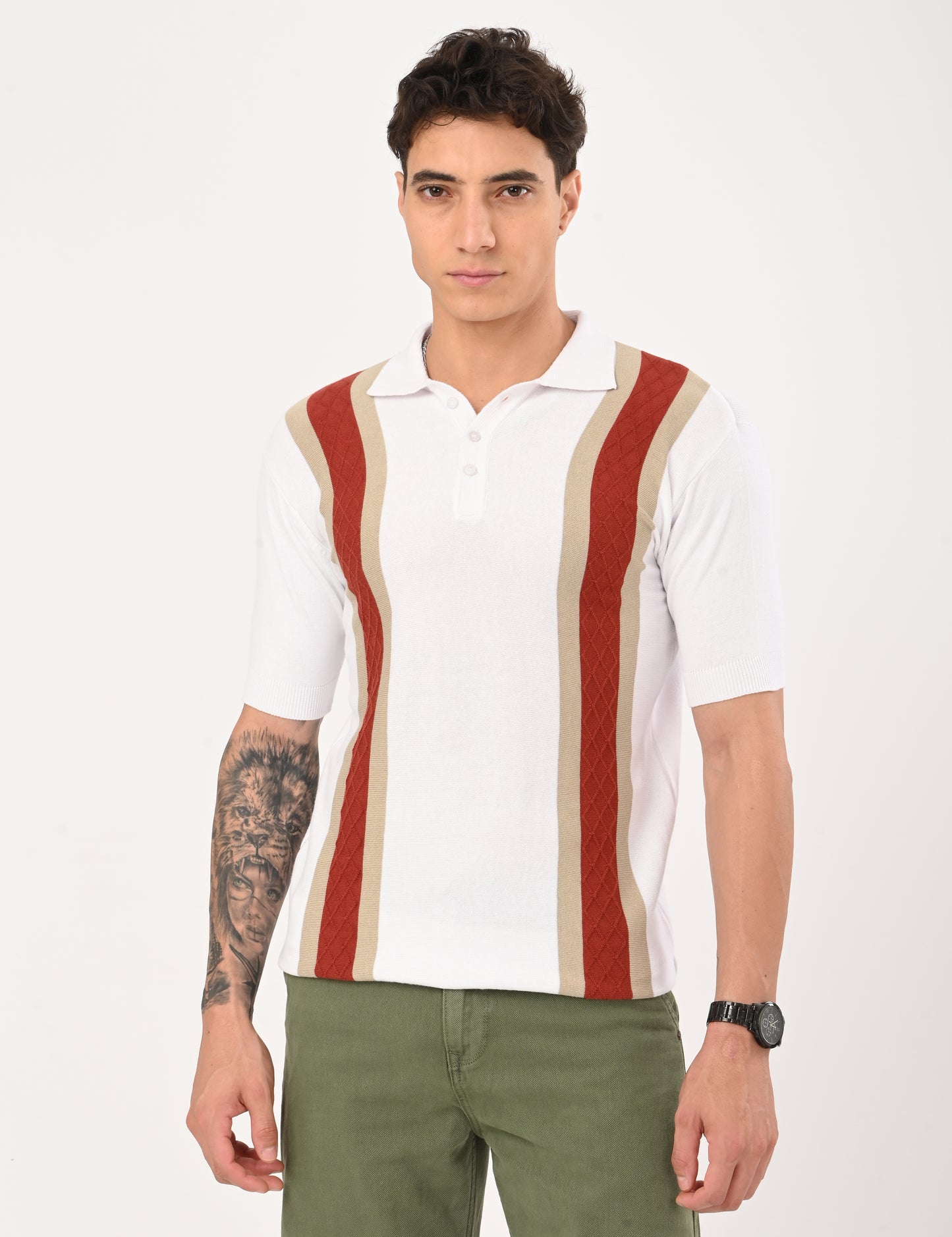 Venturo Knitted Polo - WHITE