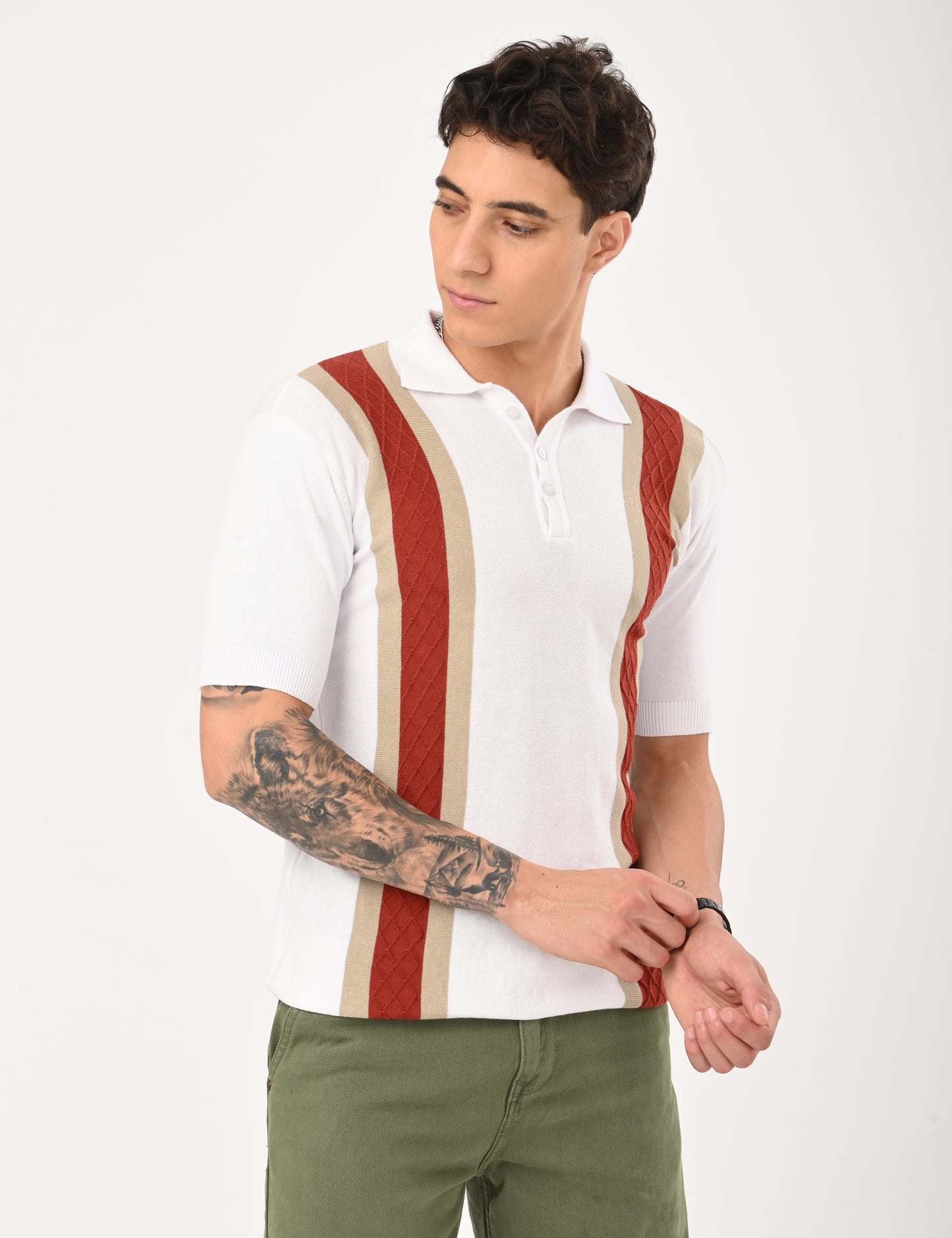 Venturo Knitted Polo - WHITE