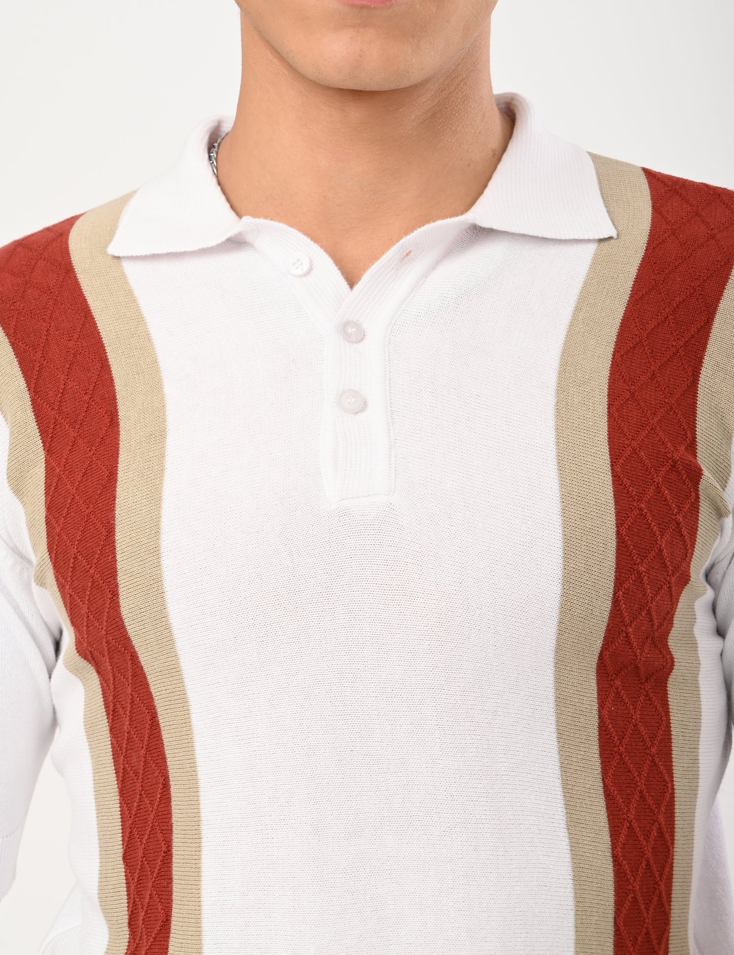 Venturo Knitted Polo - WHITE