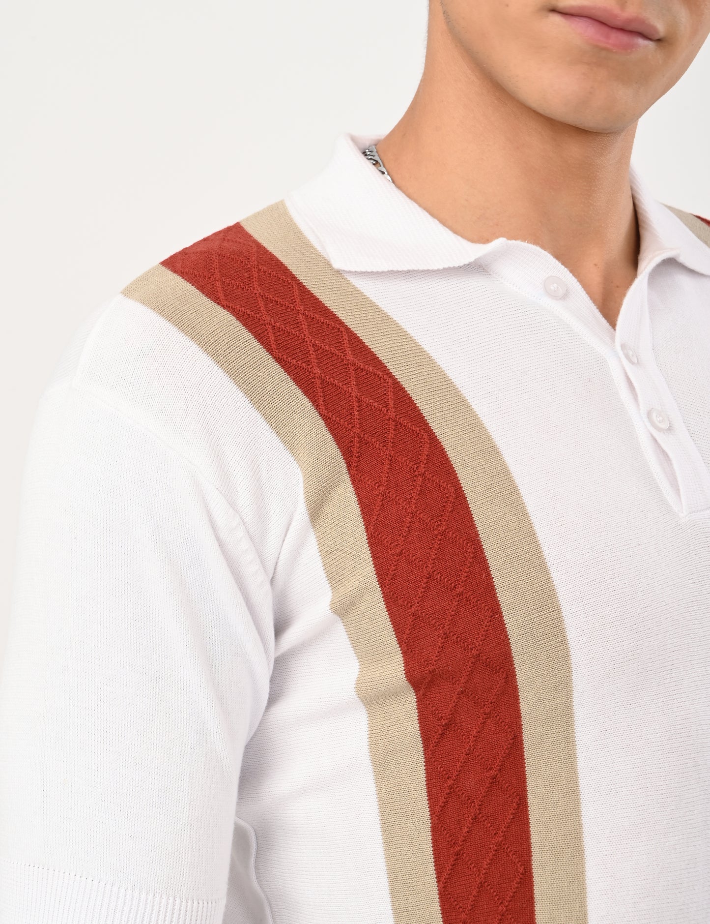 Venturo Knitted Polo - WHITE