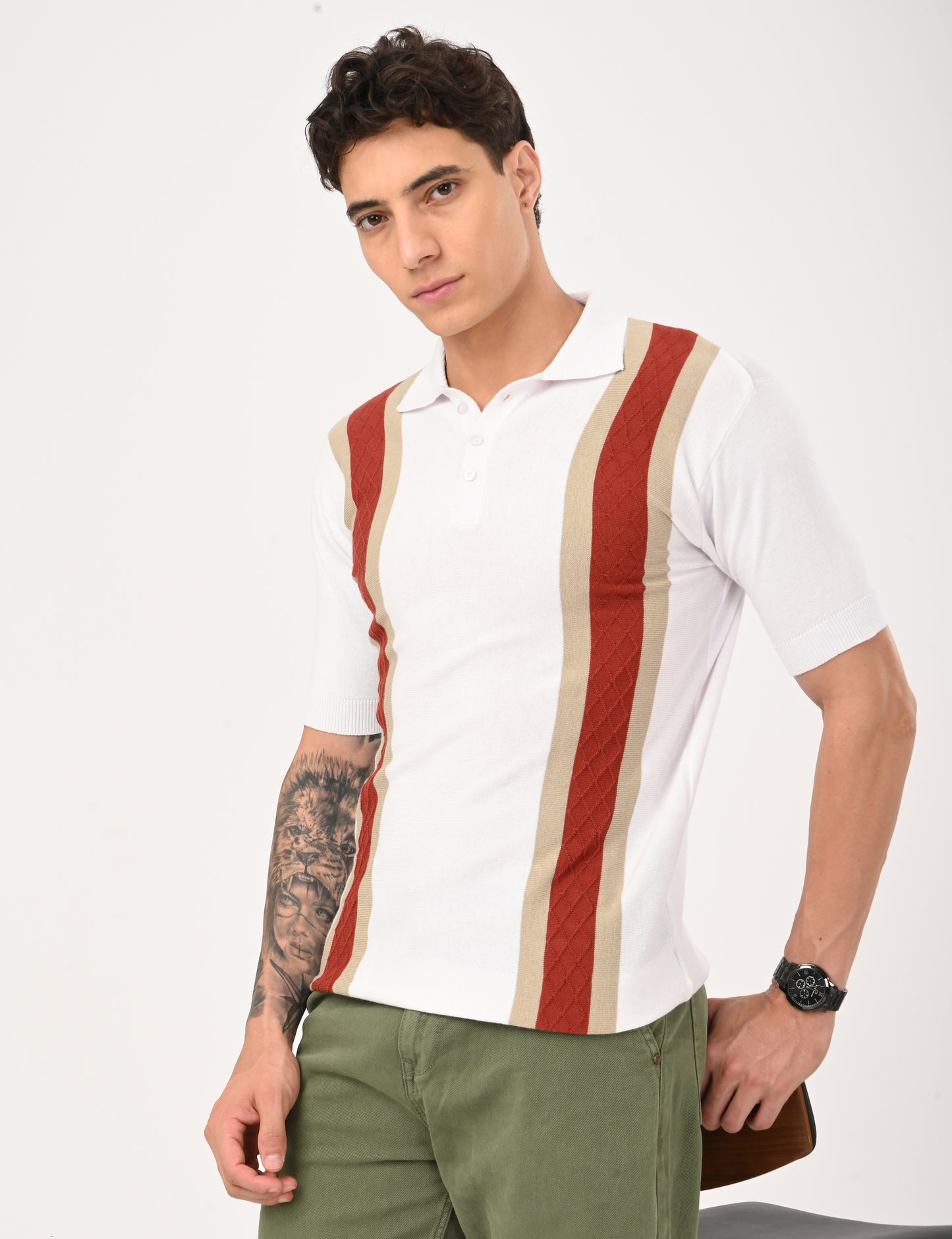 Venturo Knitted Polo - WHITE