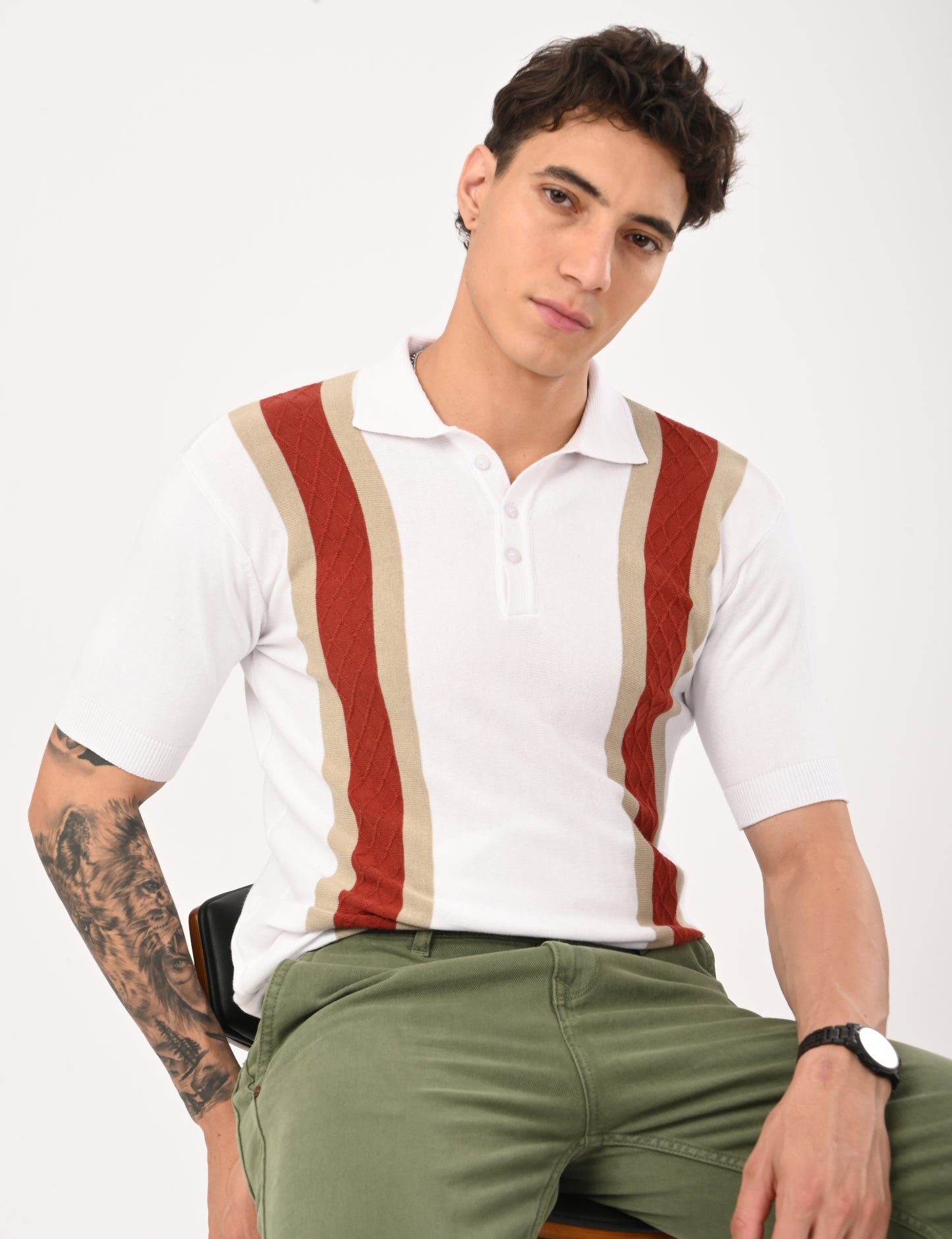 Venturo Knitted Polo - WHITE