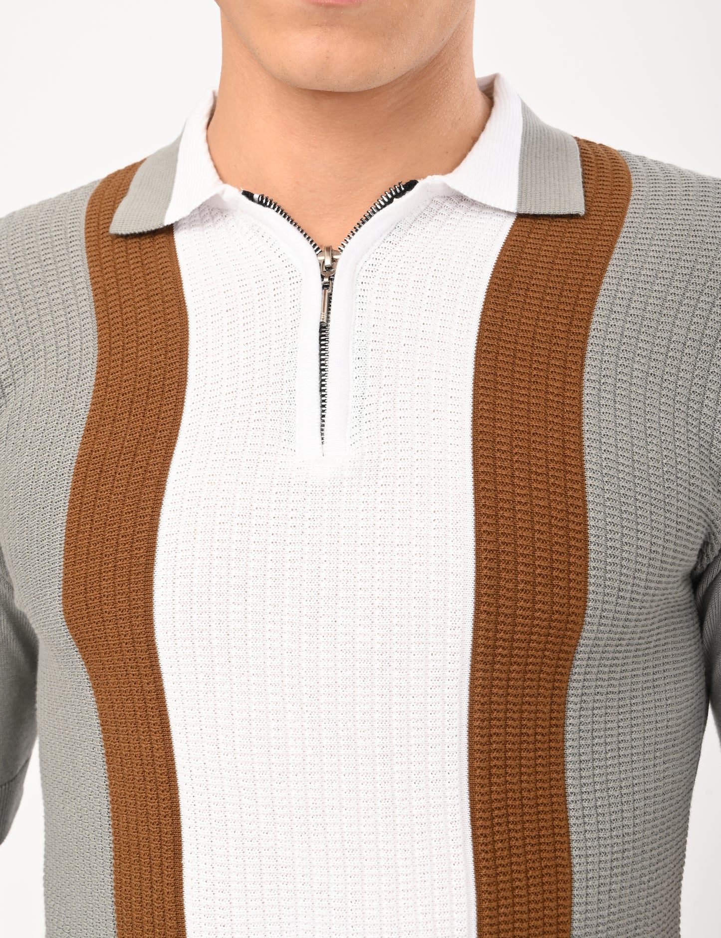 Elvar Knitted Polo - STEEL GREY