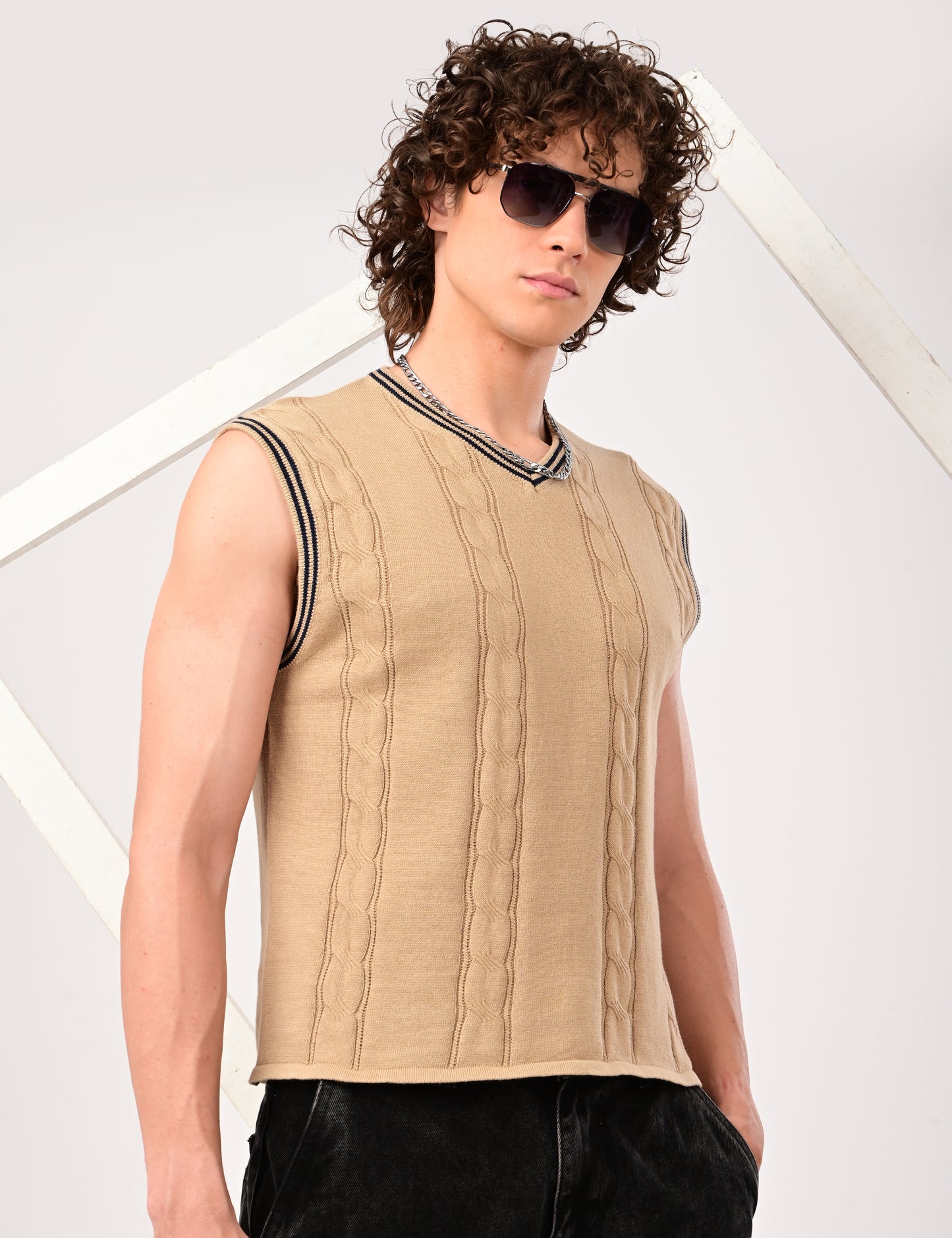 Halston Knit vest - BEIGE