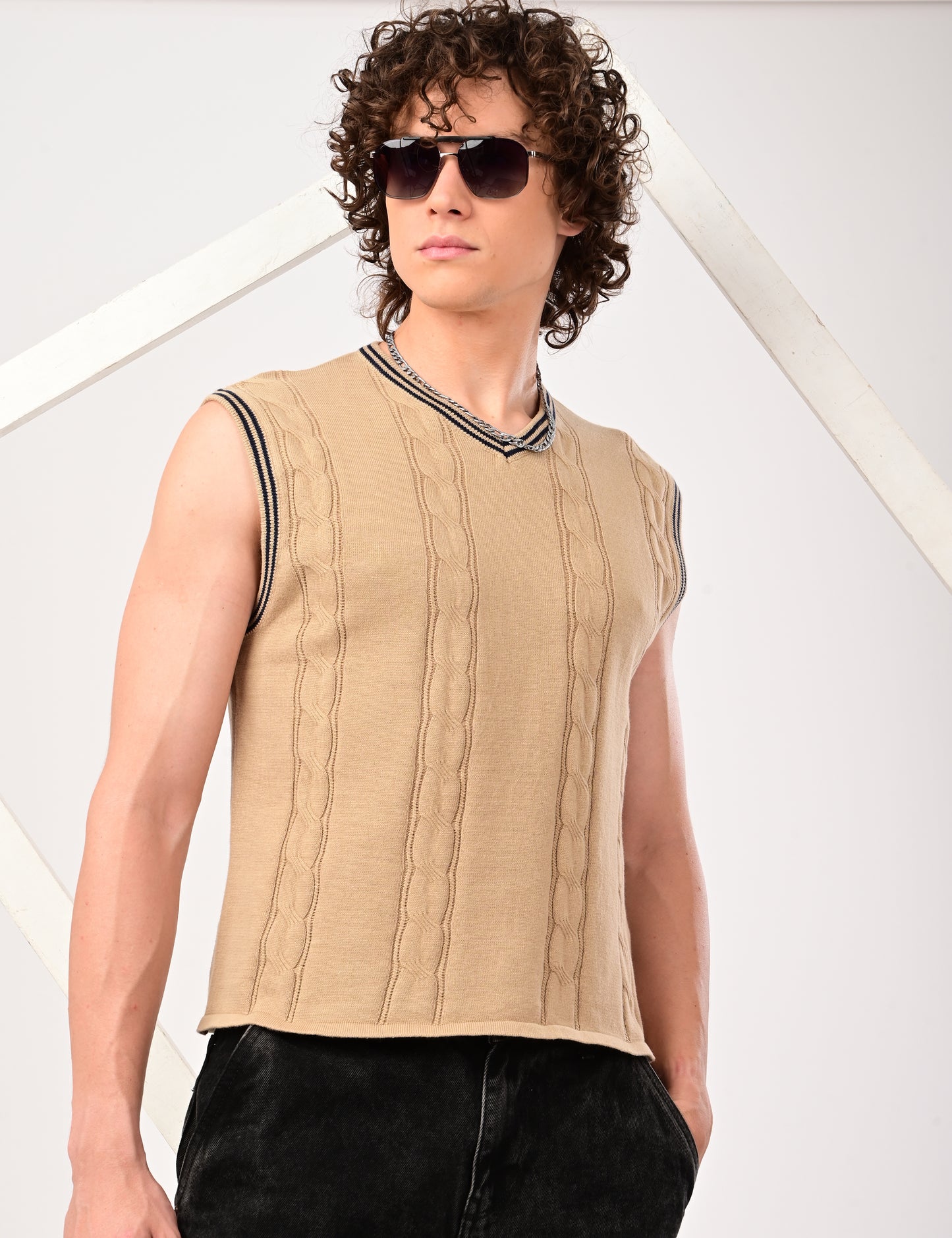 Halston Knit vest - BEIGE