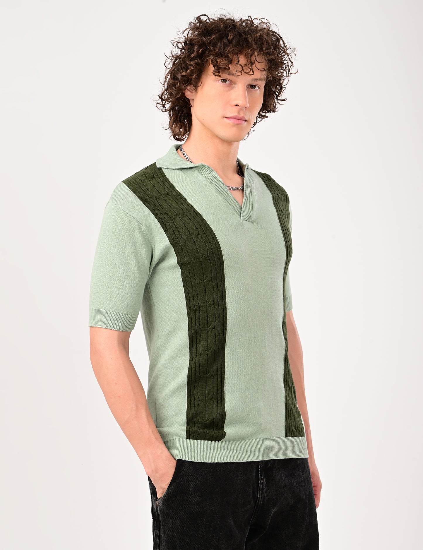 Solmare knitted Polo - MINT