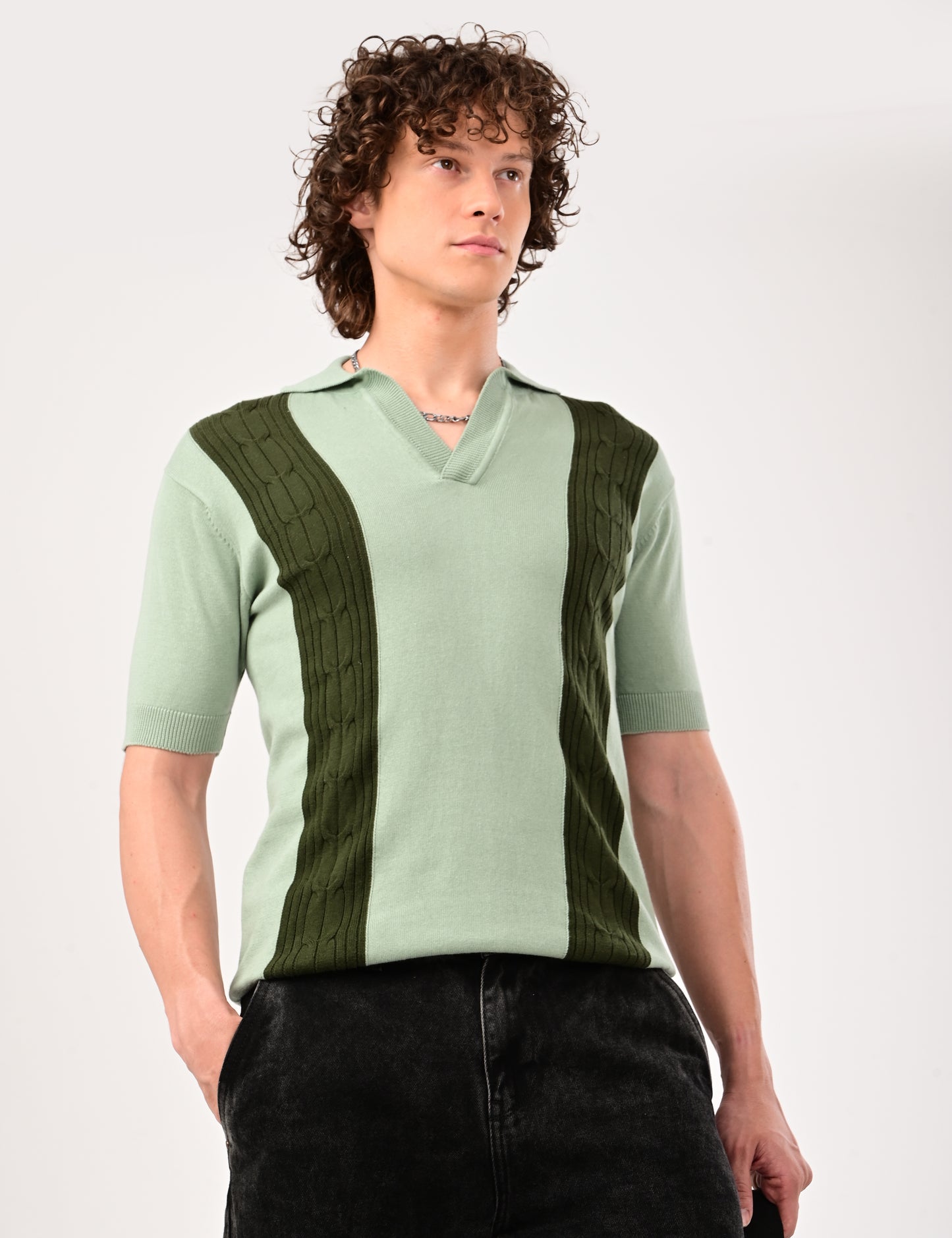 Solmare knitted Polo - MINT